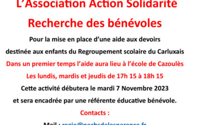 Action Solidarité recherche des bénévoles